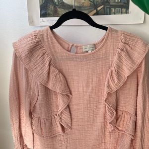 Lucky brand pink long sleeve blouse